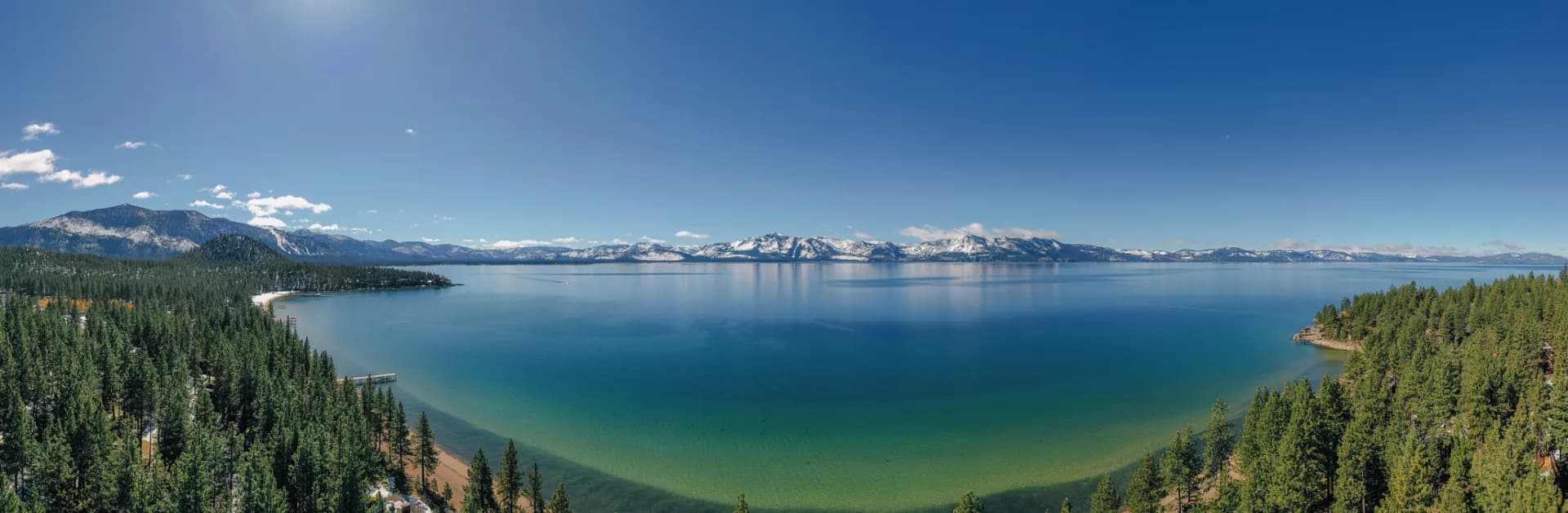 Lake Tahoe north shore from the air — Placer County short-term rental permits