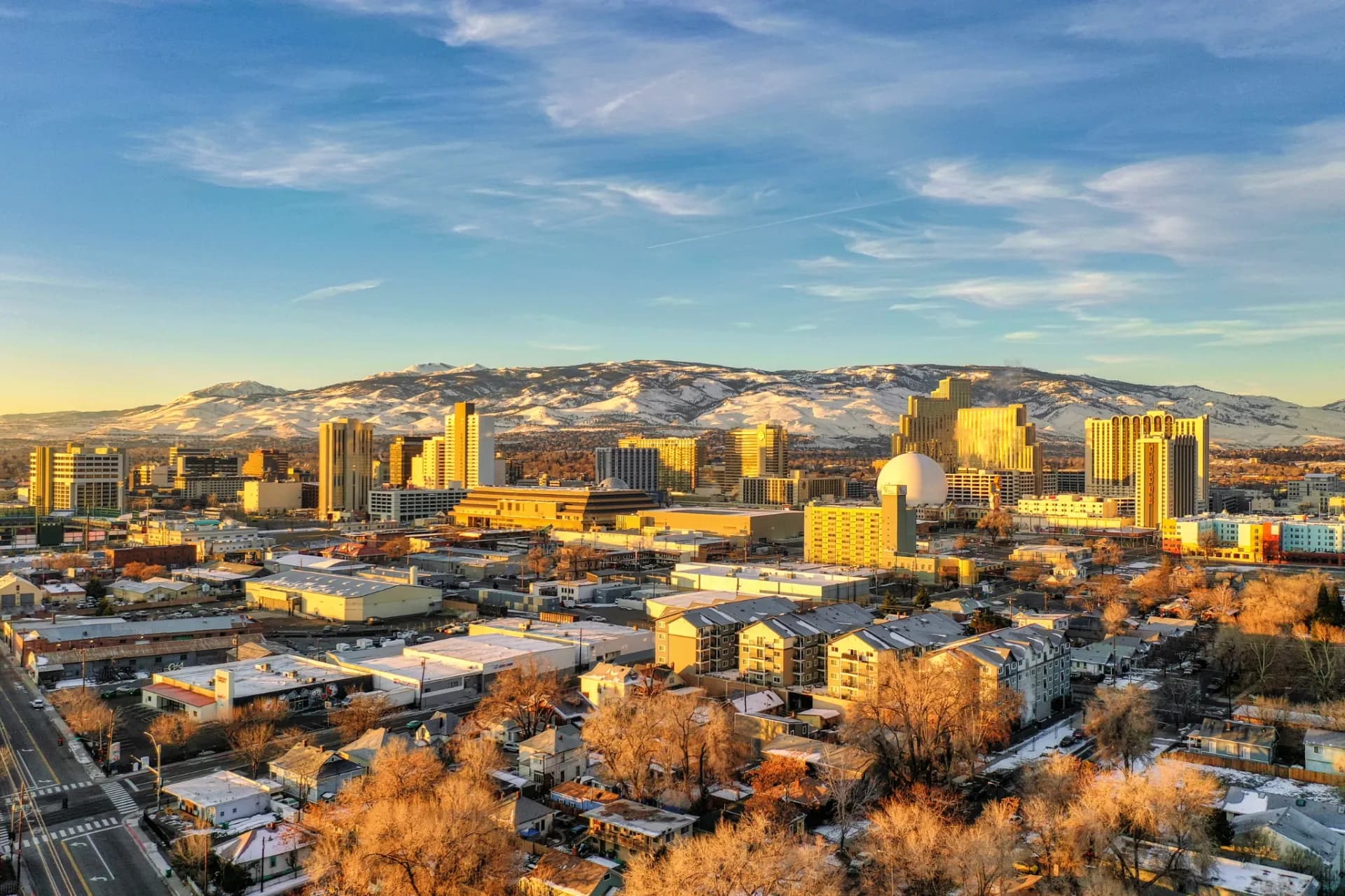 Reno skyline in winter — the short-term rental tax exception for Reno-Tahoe owners